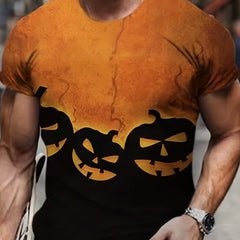 Men's Halloween Pumpkin Graphic T shirt 3D Print Tee