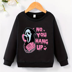 Girls' Halloween Sweatshirt Top No You Hang Up Print Round Neck