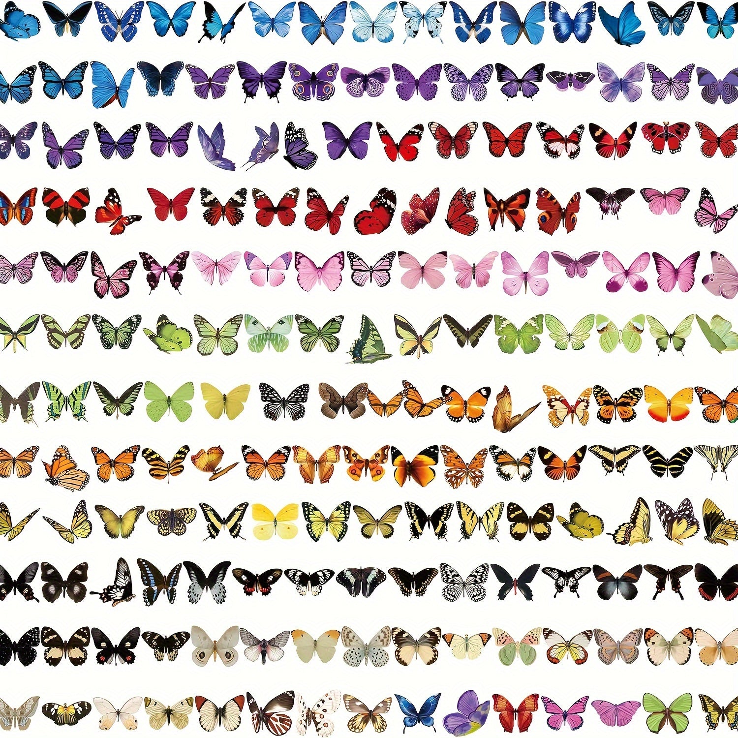 400pcs Holographic Butterfly Sticker Glitter Waterproof PET Scrapbook
