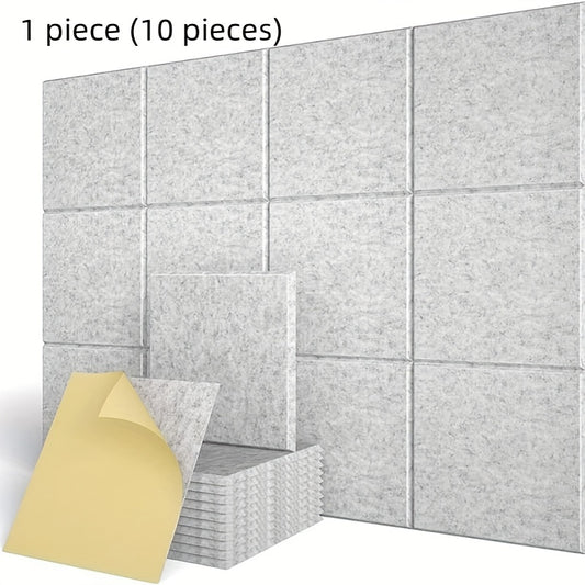 10pcs Adhesive Soundproof Panel 29x29x1.02cm High Density Wall Stickers