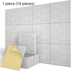 10pcs Adhesive Soundproof Panel 29x29x1.02cm High Density Wall Stickers