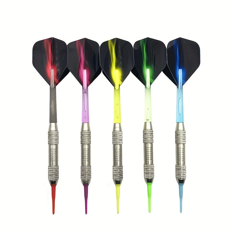 3pc Soft Tip Darts Set, Plastic Shaft, Metal Barrel, Professional Throwing Game