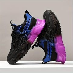 Men's Lace up Athletic Shoes Shock Absorbing Breathable Chunky Sneakers