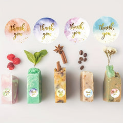 500pcs Colorful Thank You Sticker Seal Roll Paper Packaging Decoration Label
