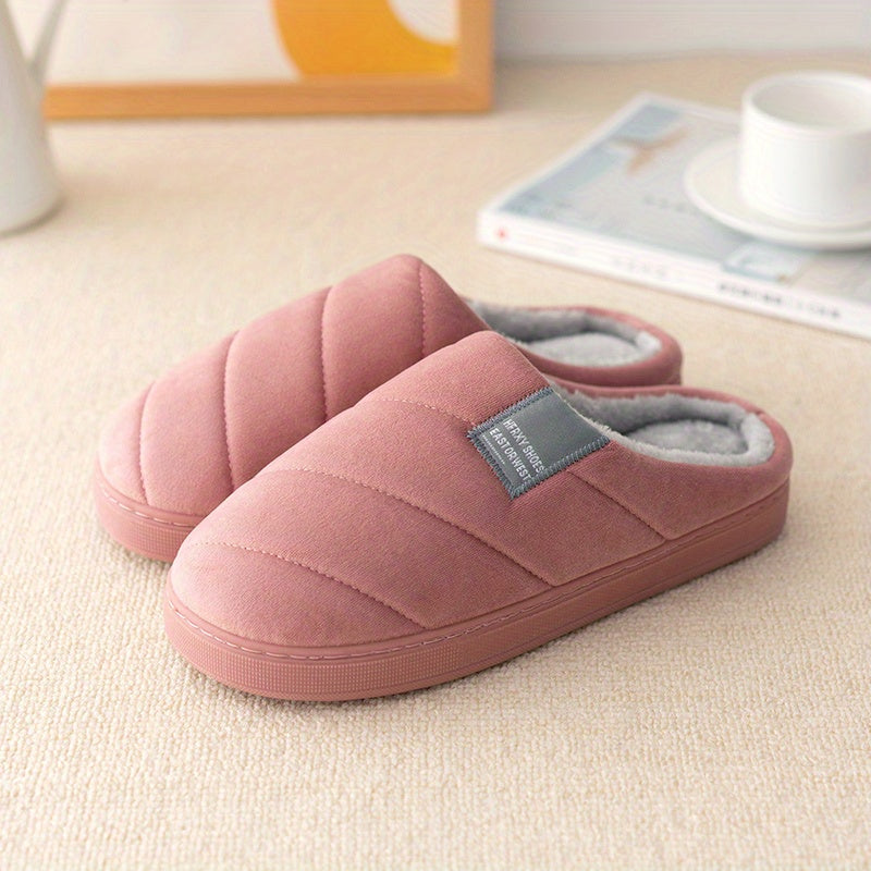 Men's Plush Lining Slip On Platform Slides