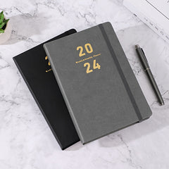Agenda Book Planner With Pen Insert Faux Leather Diary Book Efficiency Manual