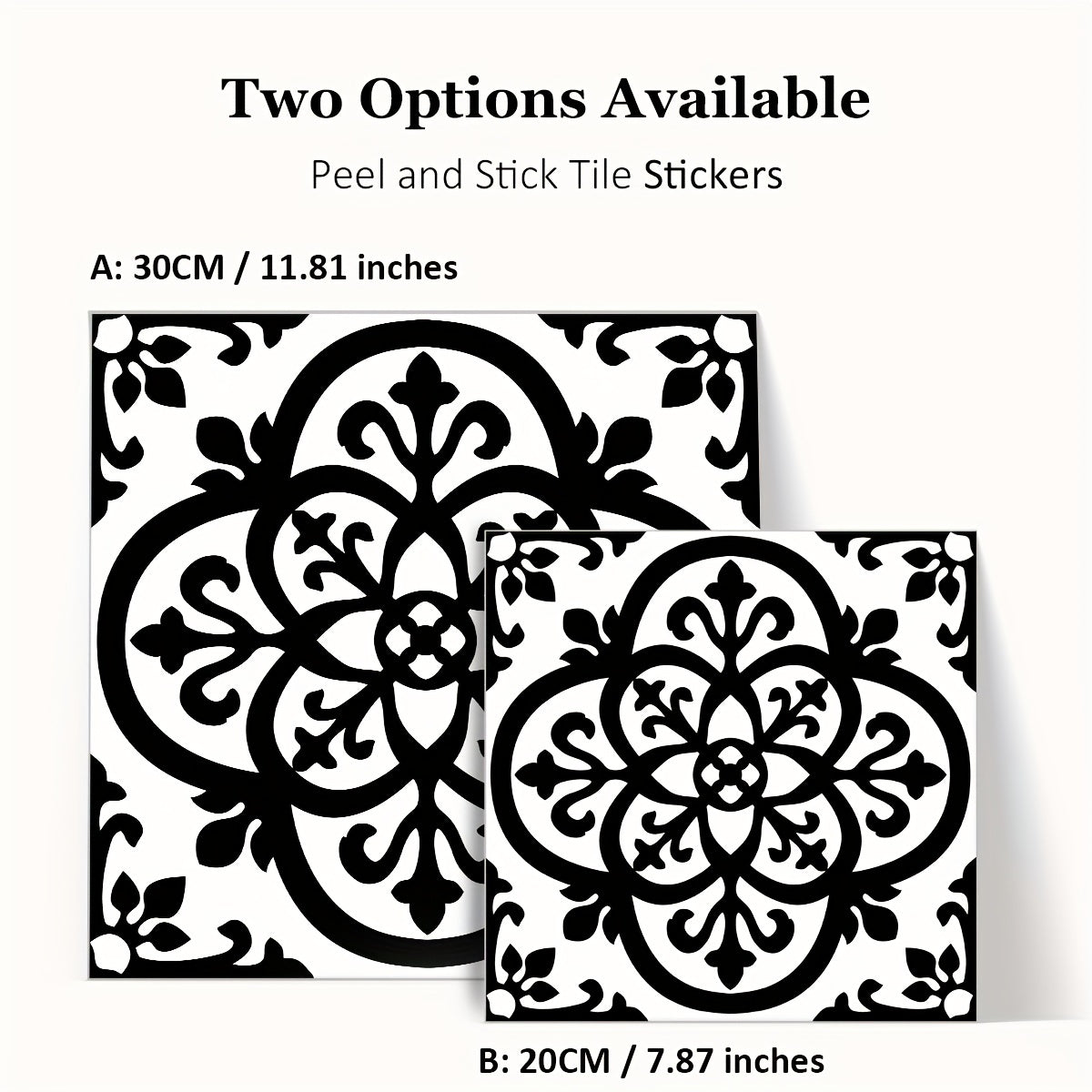 12pcs Moroccan Ethnic Pattern Tile Stickers Flower Tile