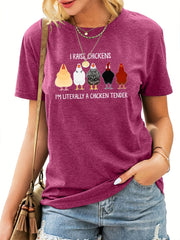 Chicken Graphic Sports T-shirt for Women