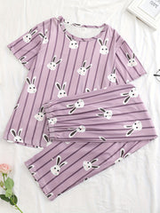 Rabbit Pattern Pajama Set