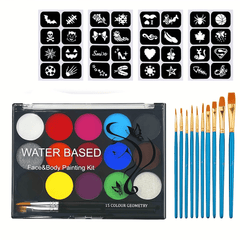 15-color Water Soluble Body Paint - Quick Drying Fluorescent Colors