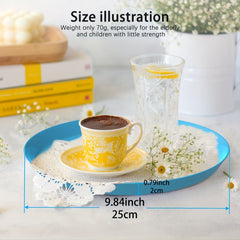 4pcs Lightweight Round Dinner Plates Creative Plastic Dinnerware