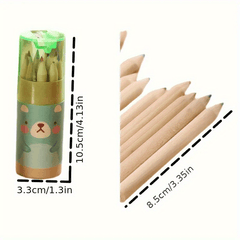 Bear Pencils Creative Stationery 8 Colored Pencils Long with Cover And Sharpener