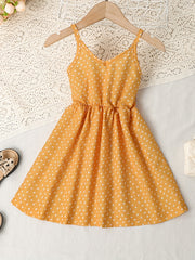 Girls Heart Graphic Suspender Vest Dress For Party Beach Vacation