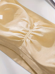 2pcs Ruched Strapless Bandeau Bras Stretchy Intimates Bra Women's Lingerie