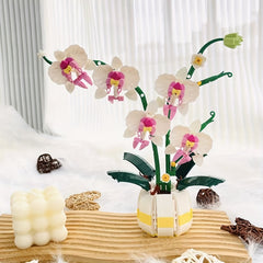 Pink Orchid Vase with Butterfly Valentine's Gift for Her