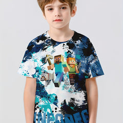 3D Print Boy's Casual Tees Short Sleeve Crew Neck T shirt Kids Summer Sports