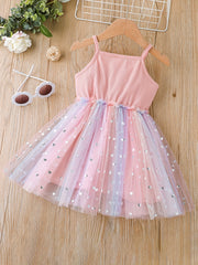 Toddler Girls Heart Print Princess Cami Dress for Party