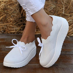 Women's Lightweight Knit Sneakers Low Top Slip On Shoes