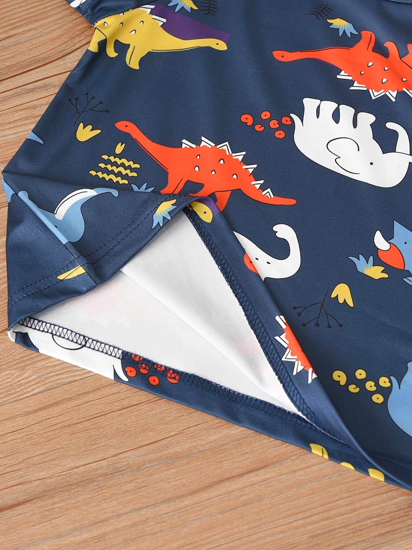 Boys Dinos Print Casual Outfit Tee & Shorts Kids Summer Sets