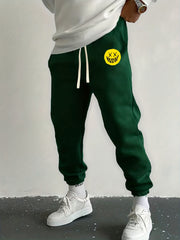 Smile Face Drawstring Sweatpants Loose Fit Joggers For Spring Autumn