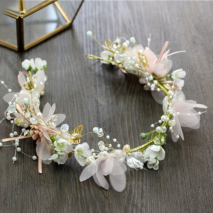 Flowers Butterfly Wreath Princess Hair Accessories