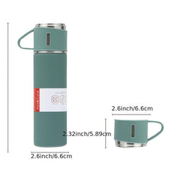 500ml Double Layer Stainless Steel Vacuum Flask Coffee Tumbler Travel Mug Grey
