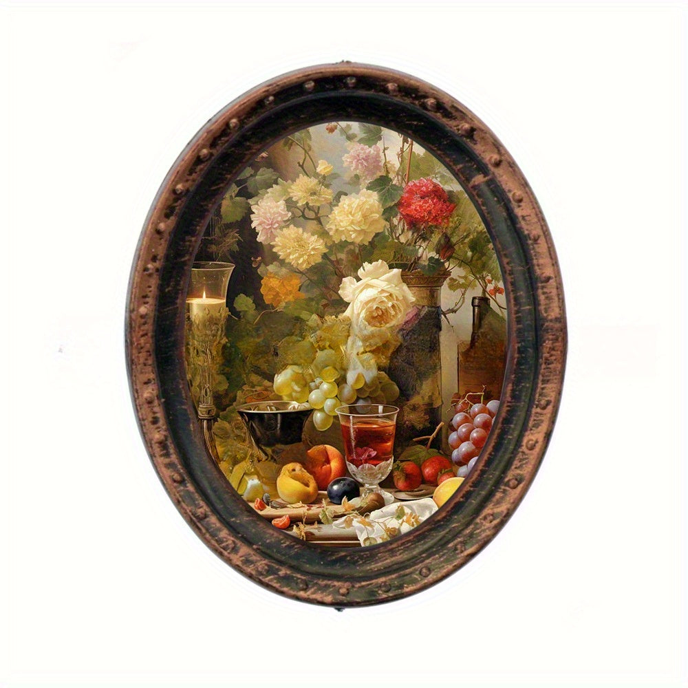 1:12 Dollhouse Wall Decoration Murals Rose and Cat Still Life Paintings