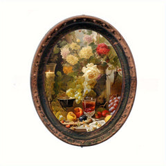 1:12 Dollhouse Wall Decoration Murals Rose and Cat Still Life Paintings