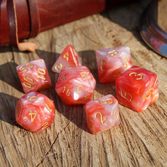 7pcs Rose Pearlescent Dice Set for RPG Party