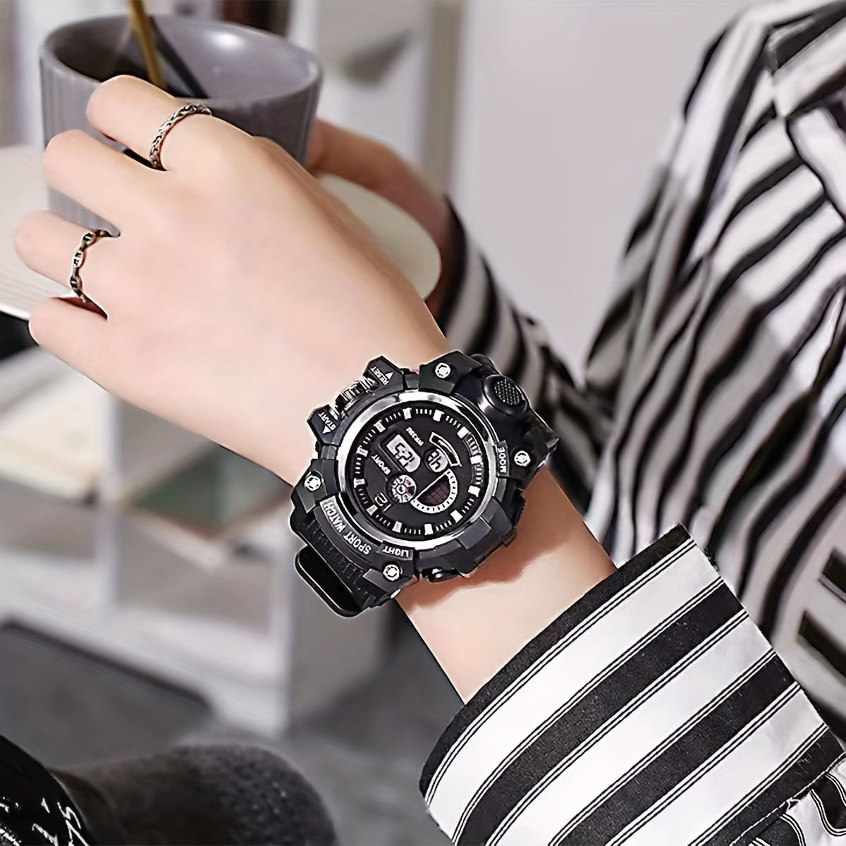 Kids Sports Waterproof Electronic Watch - Round Wrist Watch