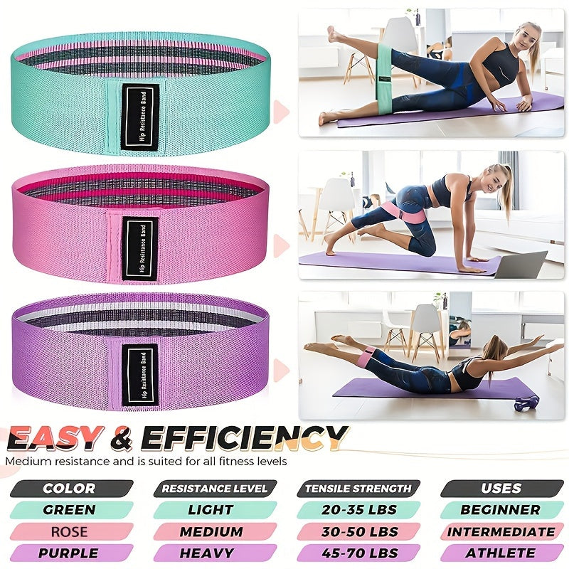 3pcs Yoga Resistance Bands Booty Leg Lifting Pilates Training
