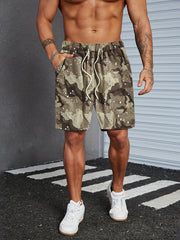 Men's Camo Shorts for Cycling Fitness Outdoor Activities
