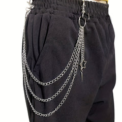 Star 3 Layer Waist Chain Decorative Pant Chain Hip Hop Rock Chain Punk Belt