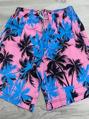 Palm Trees Tie Dye Gradient Print Shorts Summer Pool Beach Lounge Shorts