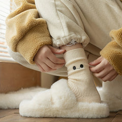 Eye Pattern Embroidered Socks - Women's Mid Tube Stockings