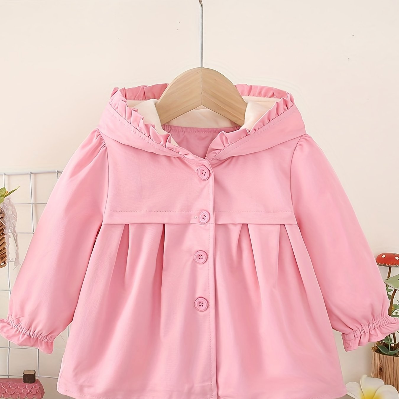 Girls Fleece Jacket Hooded Windbreaker Infant Outwear Clothes