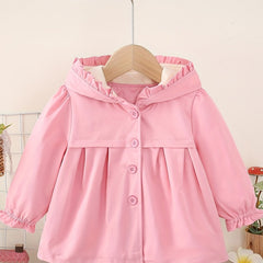 Girls Fleece Jacket Hooded Windbreaker Infant Outwear Clothes