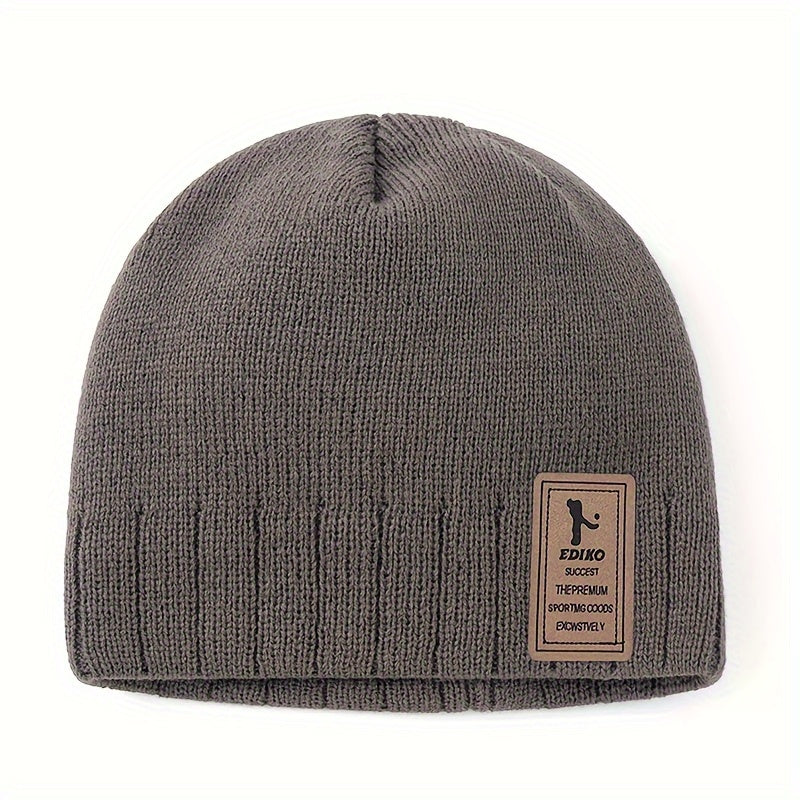 Beanie Winter Velvet Knitted Hat Outdoor Cycling Coldproof Ear Protection