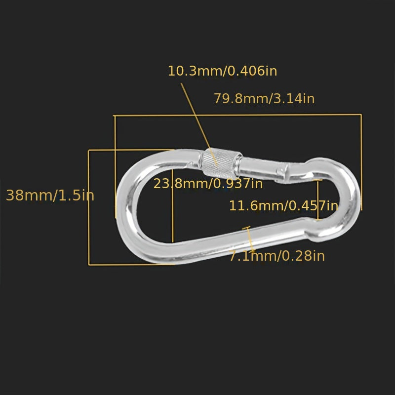 Heavy Duty Locking Carabiner for Backpacks, Fishing, Hiking, Mountaineering