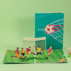 3D Football Birthday Greeting Card Paper Carving Birthday Blessing