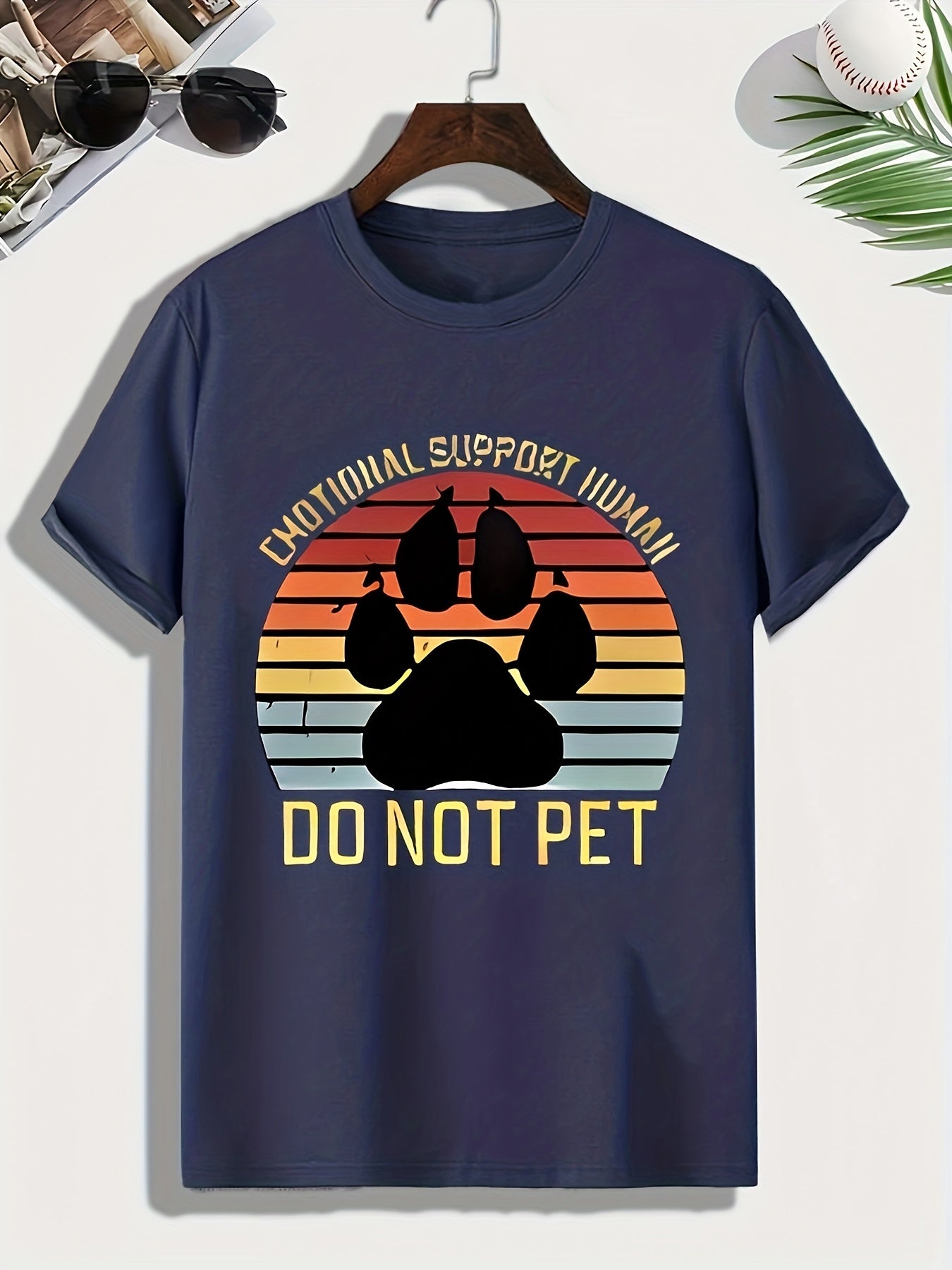 Paw Print Men's Comfy T-shirt for Outdoor Summer