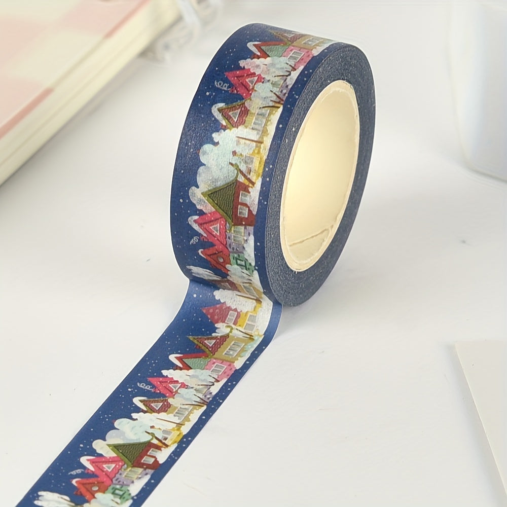 1pc Christmas Washi Tape Snow Scene Decorative Tape
