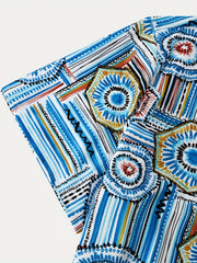 Geometric Print Men s Short Sleeve Hawaiian Shirt For Vacation
