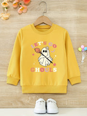 Go Chouls Ghost Graphic Halloween Girls Sweatshirt
