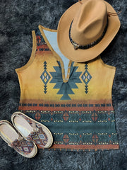 Western Geo Print Tank Top Sleeveless V Neck Tank Top Casual Every Tops
