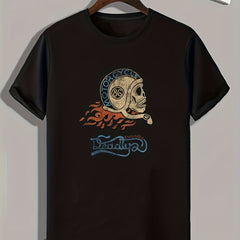 Skull Print Men's Graphic T shirt Casual Comfy Tees For Summer Mens Clothing