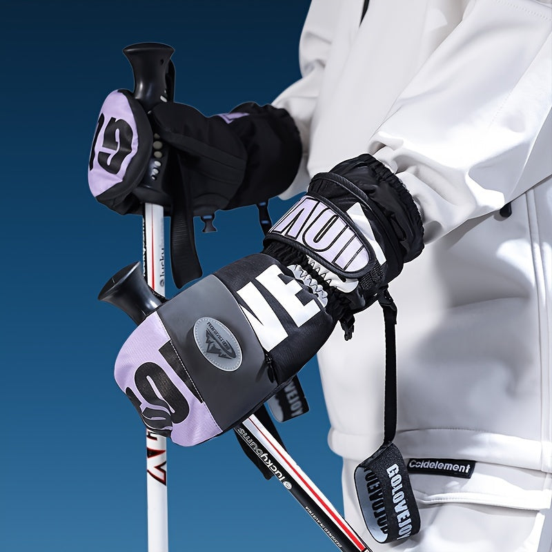 Unisex Winter Skiing Gloves Windproof Touch Screen Warm Cold Proof