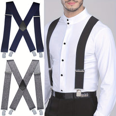 Men's Adjustable Elastic Suspenders Braces Heavy Duty Clip