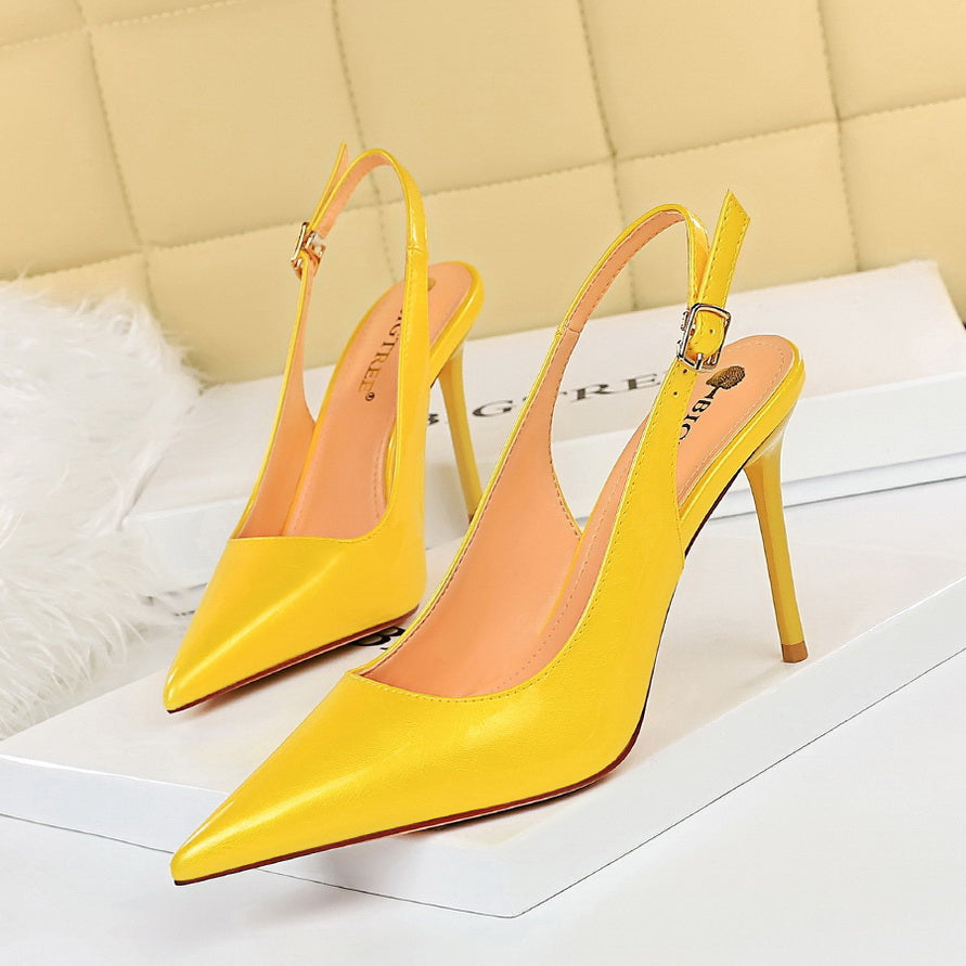 Pointed Toe Stiletto Heel Slingback Pumps