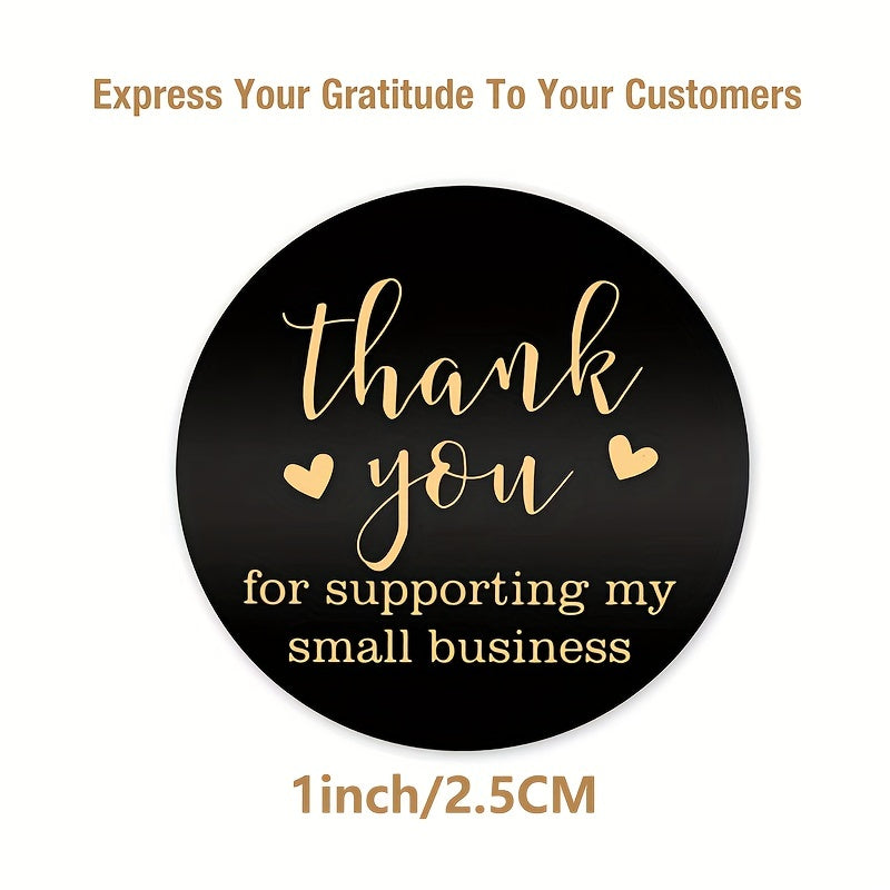 500pcs 2.54cm Holiday Roll Packaging Thank You Stickers